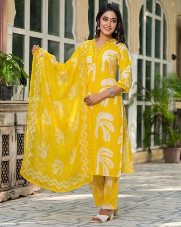 Printed cotton  kurta & plazo pant