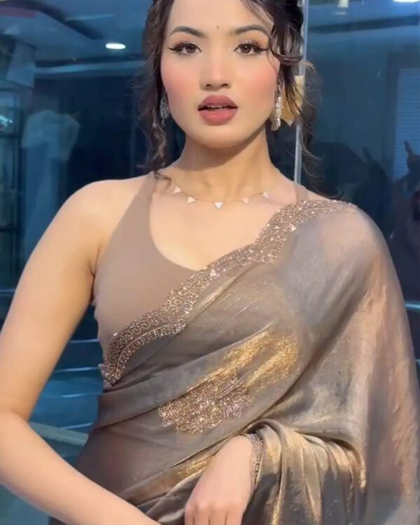 TWO TONE GOLDEN DIAMOND SAREE