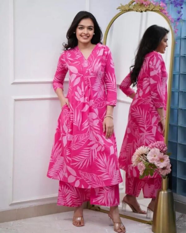 Floral Print Kurti Pant Set