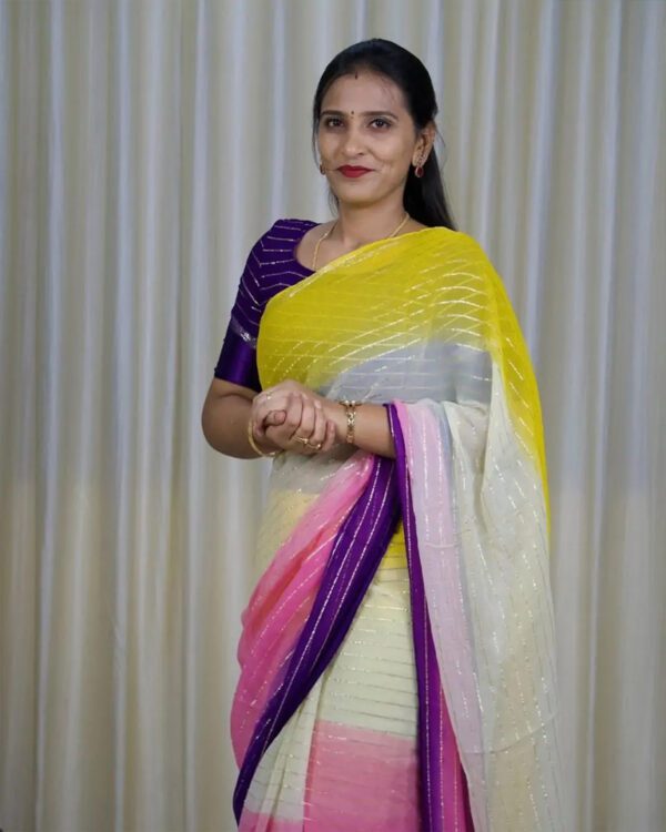 Georgette saree with satin border