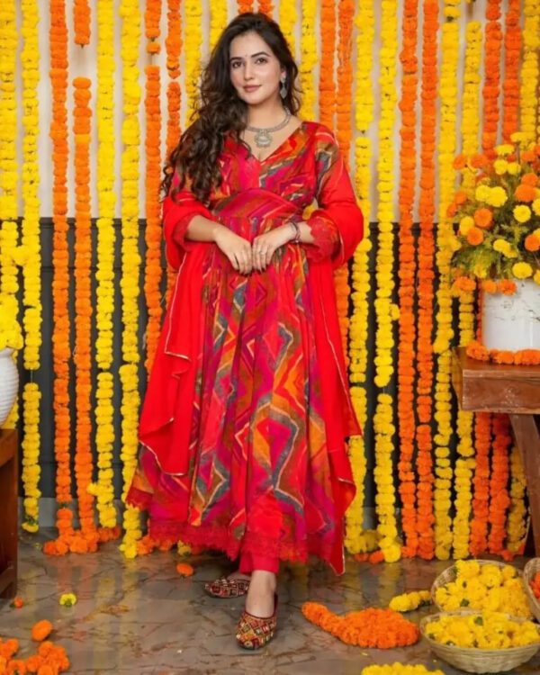 Designer Gown With Dupatta And Pant