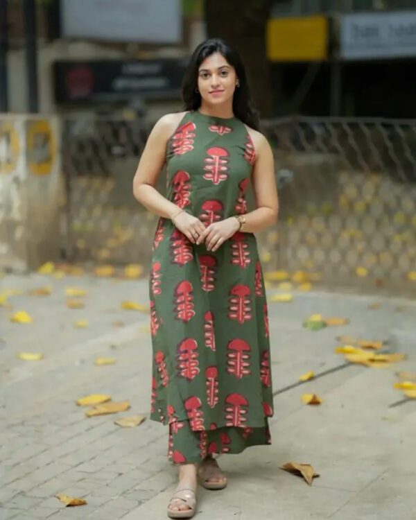 Premium Floral Fine cotton kurti Plazzo set
