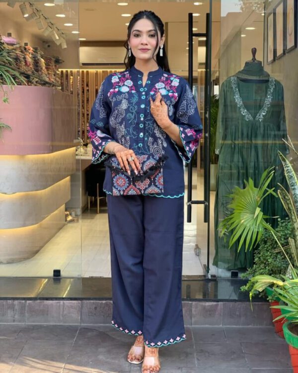 Premium cotton top & Bottom with beautiful embroidery