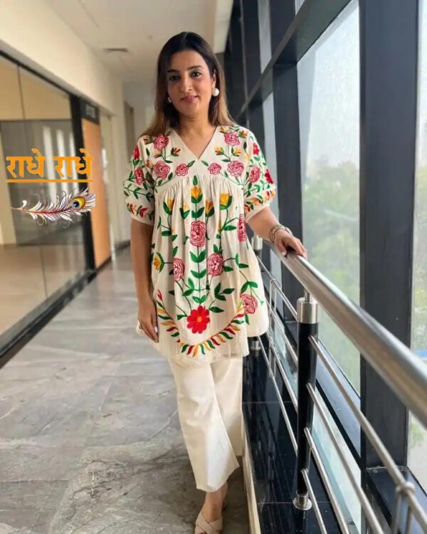 cotton Aari work co-ord set