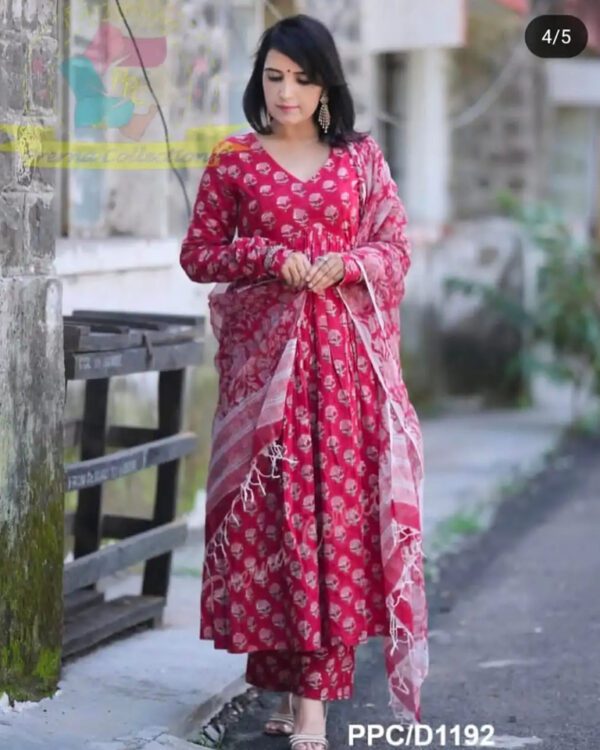 COTTON ANARKALI Kurti SET