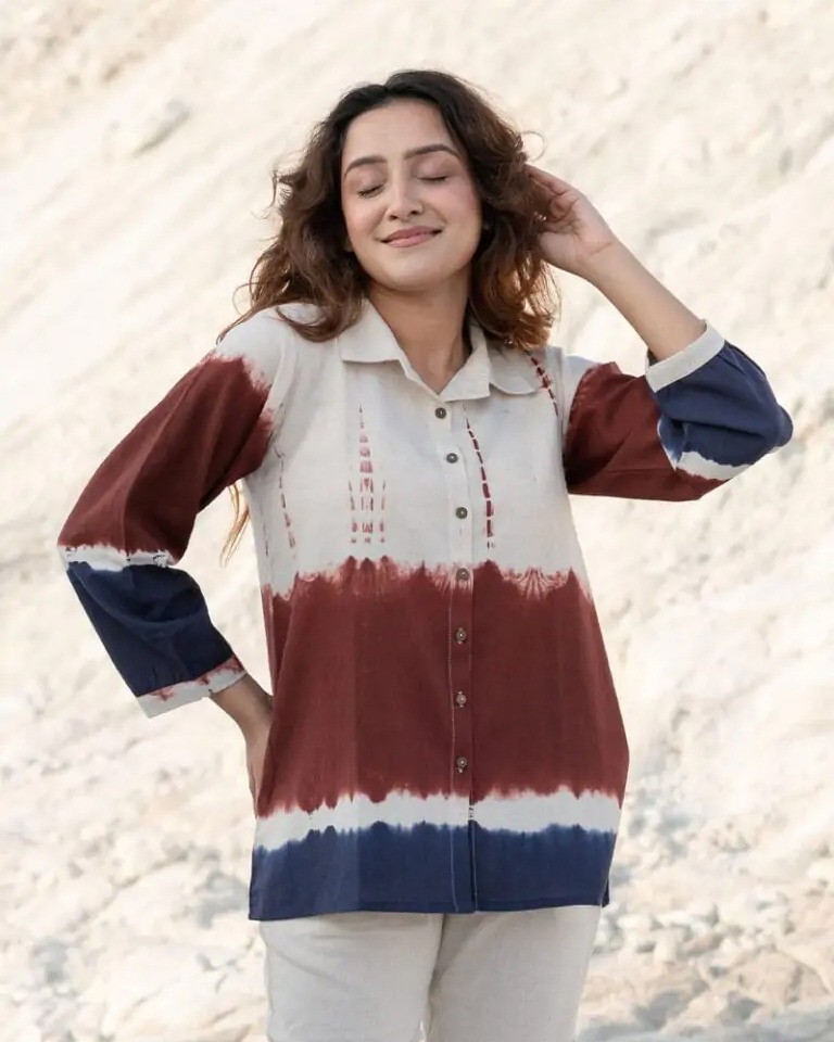 Premium handloom cotton flex tie- dye cord-set