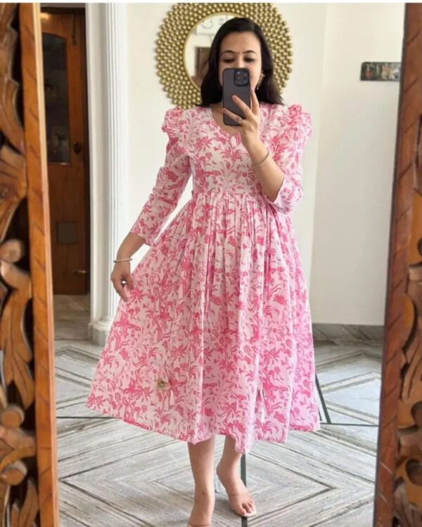 Printed Floral Design Dress