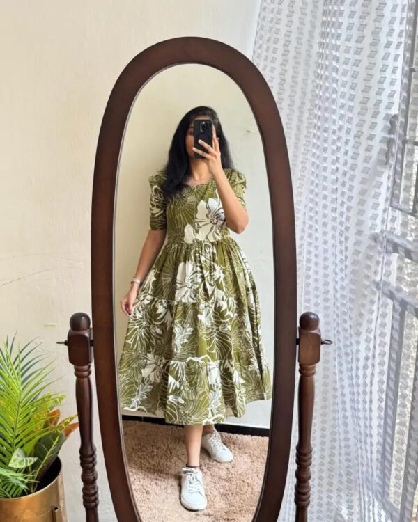 The Pastel Olive Floral Dress