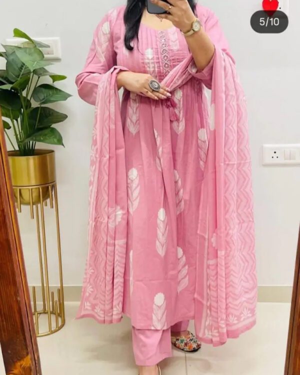 anarkali kurta set with Cotton Pant