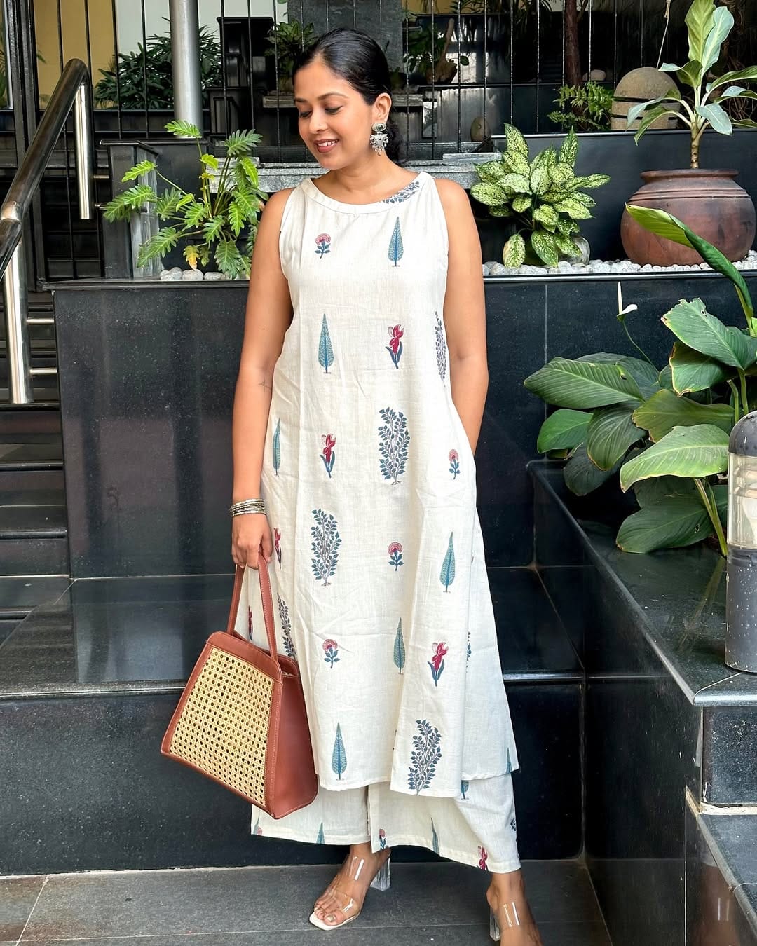 Premium Floral cotton kurti Palazzo set