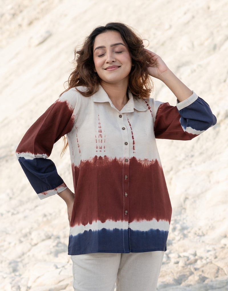 Premium handloom cotton flex tie- dye cord-set