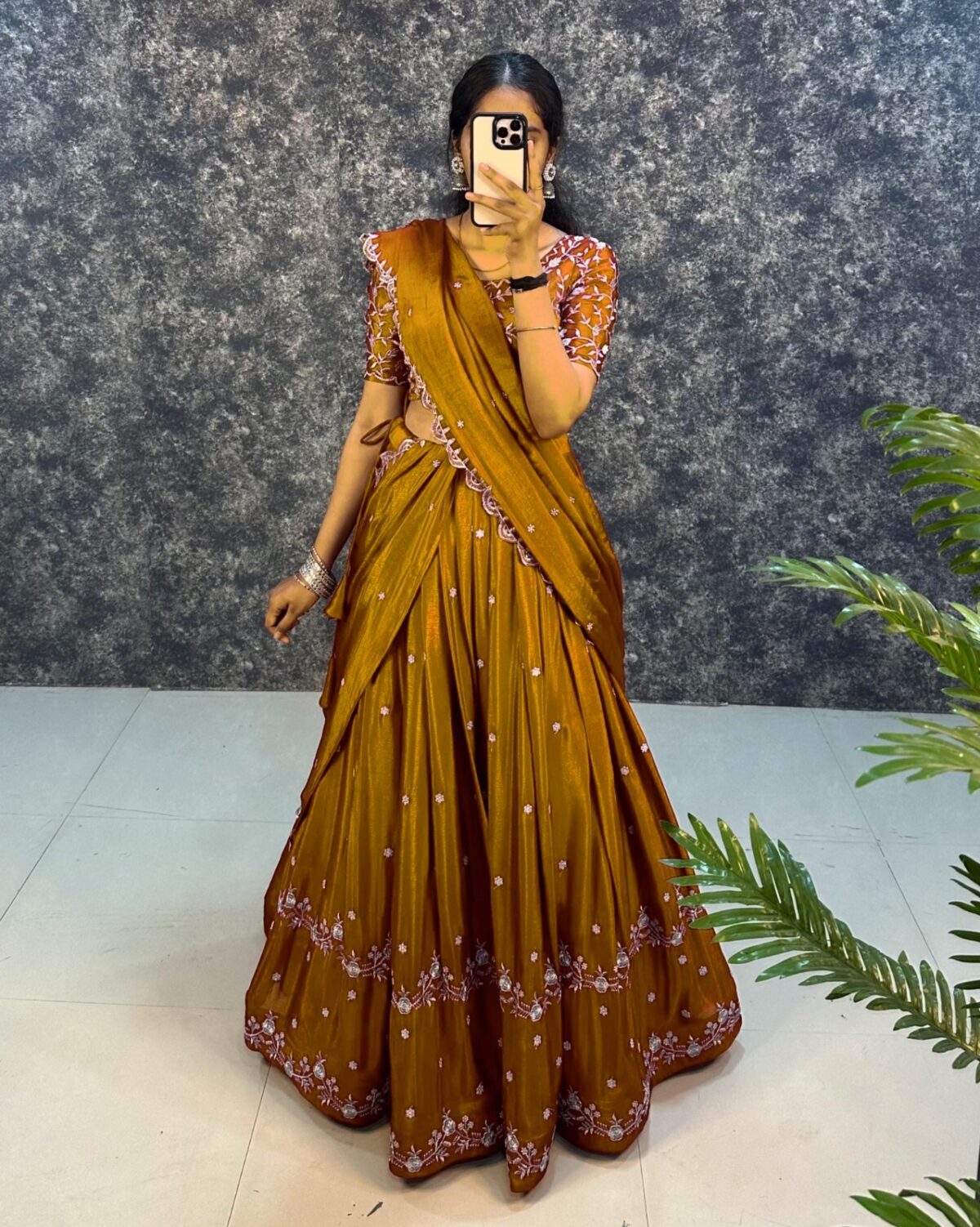 women's embroidered stitched designer Lehenga Choli with Dupatta - Image 5