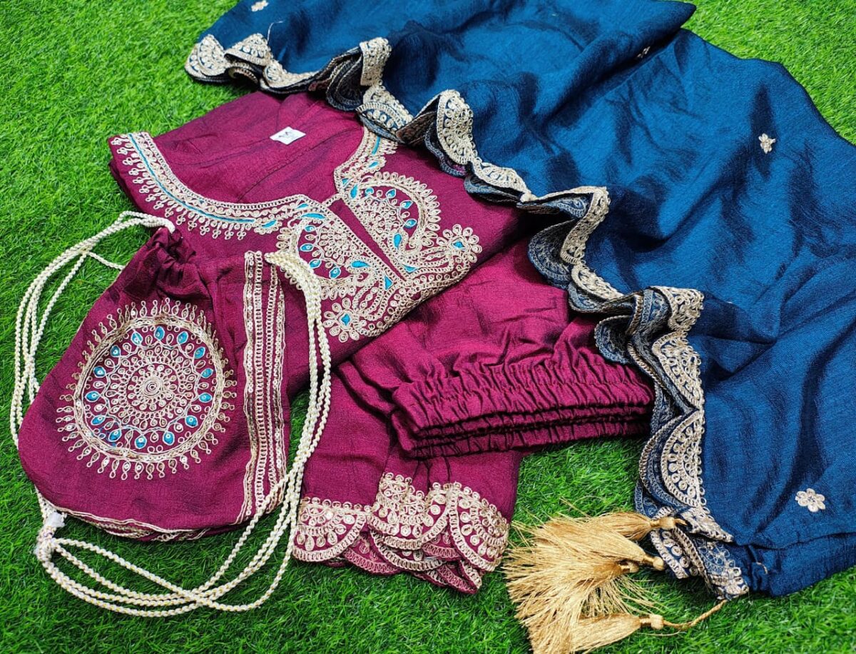 designer festive wear kurti pant and duppta - Image 8