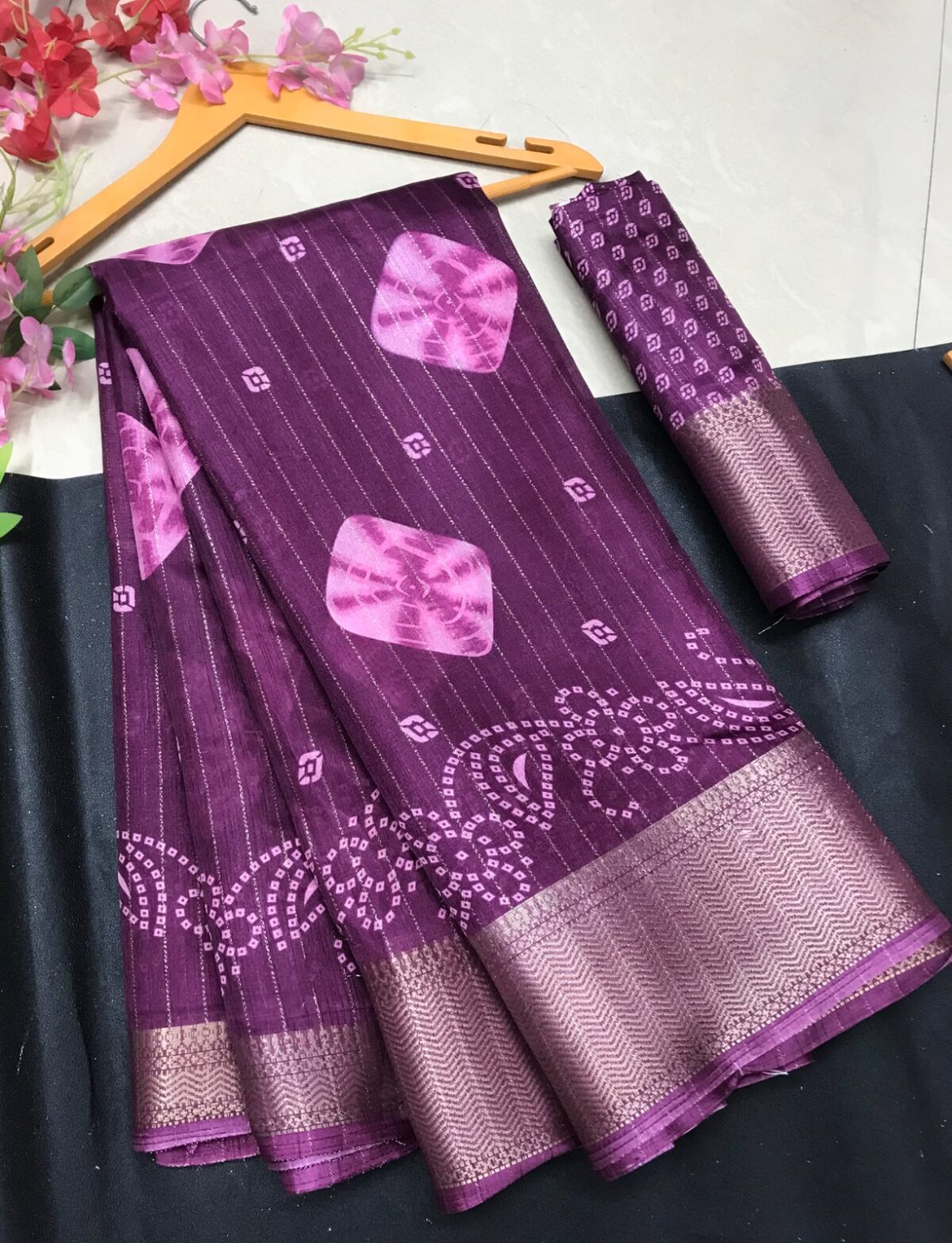 Madhubani Style Printed Designer Saree - Image 7