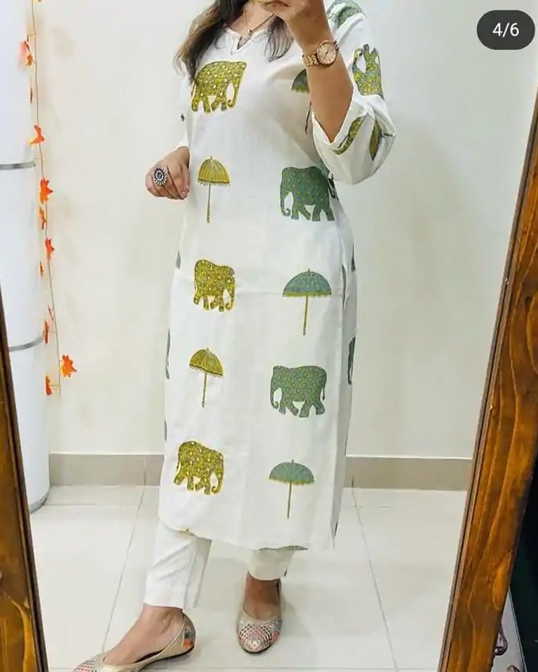 Premium Floral Cotton Kurti Palazzo set