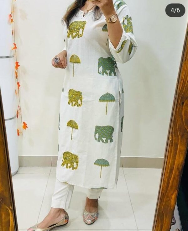 Premium Floral Cotton Kurti Palazzo set