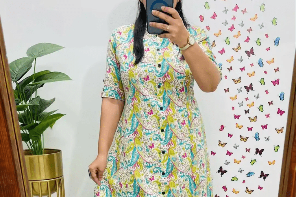 Cotton A-Line Kurti with Pant Set