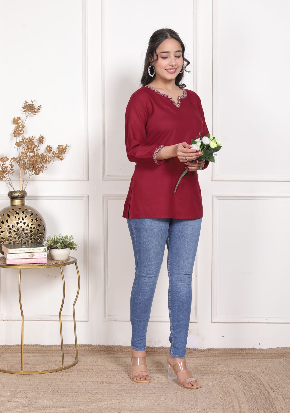 Beautiful Embroidered Short Kurtis - Image 27