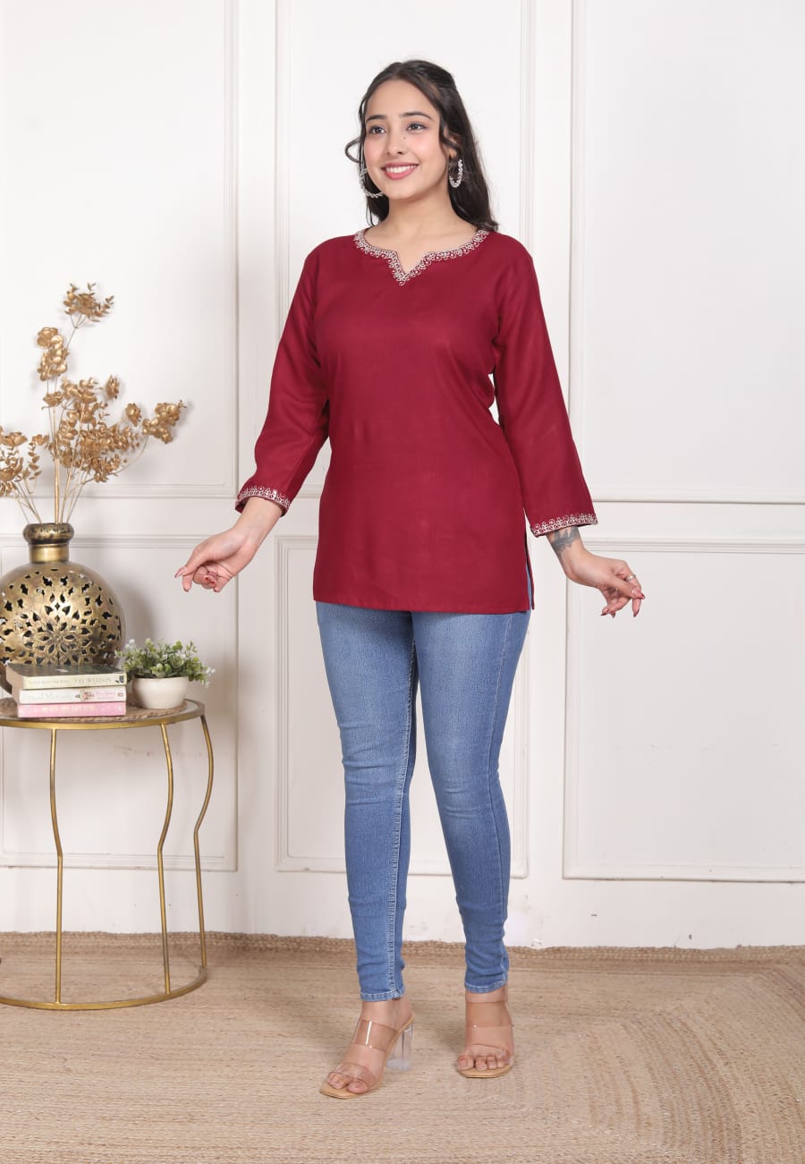 Beautiful Embroidered Short Kurtis - Image 23