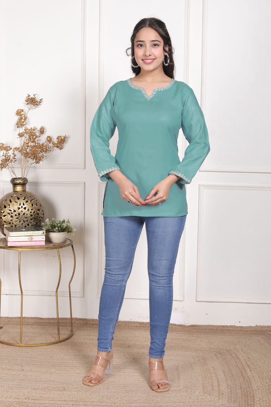 Beautiful Embroidered Short Kurtis - Image 4