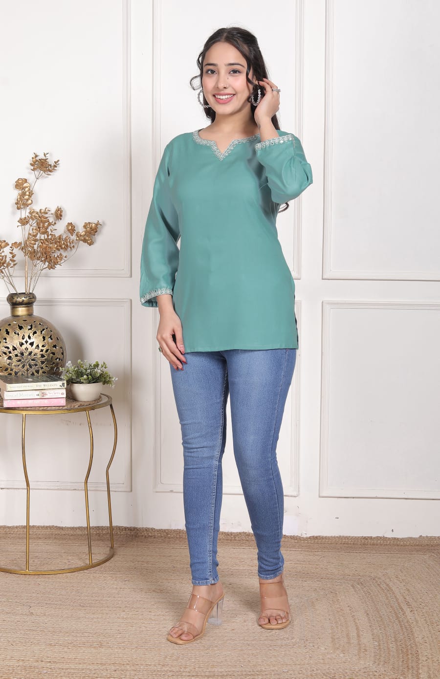 Beautiful Embroidered Short Kurtis - Image 3