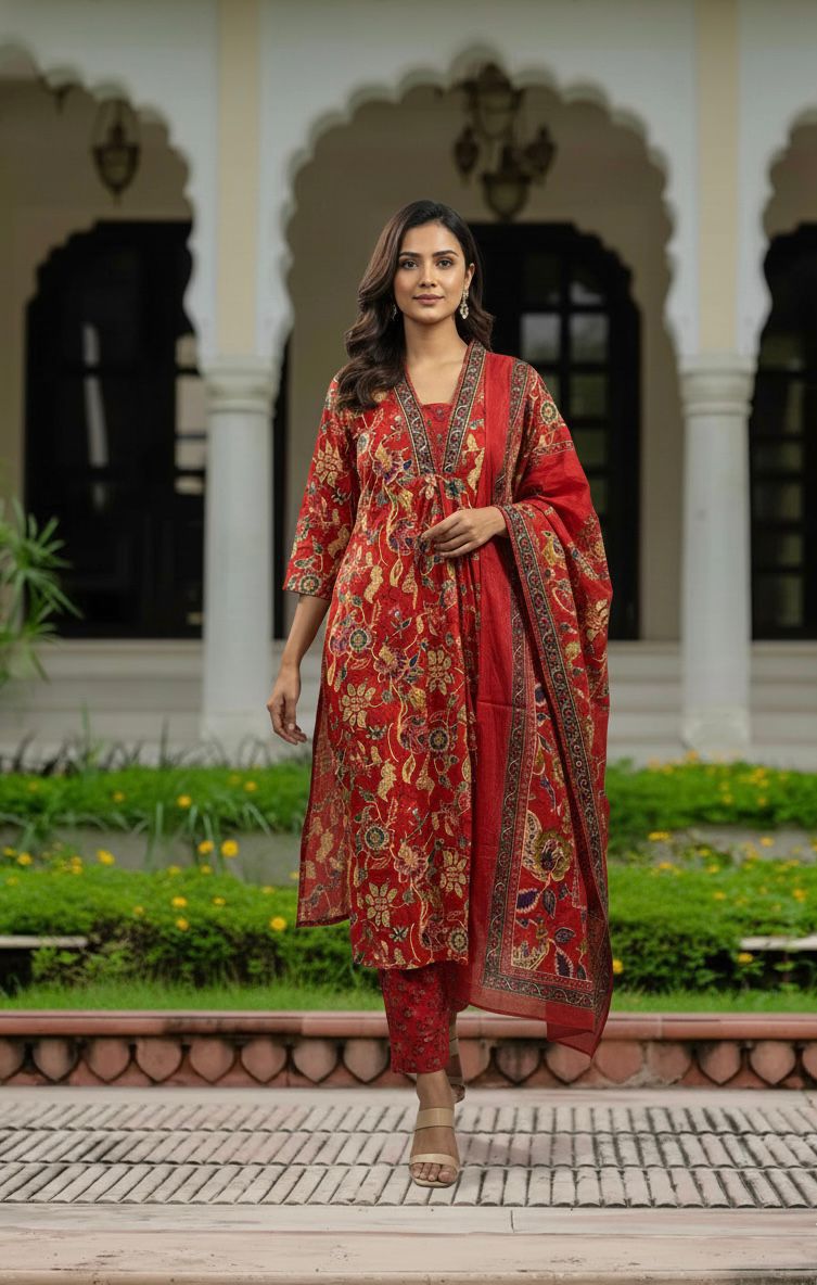 beautiful straight alia cut set with beautiful print - Image 8