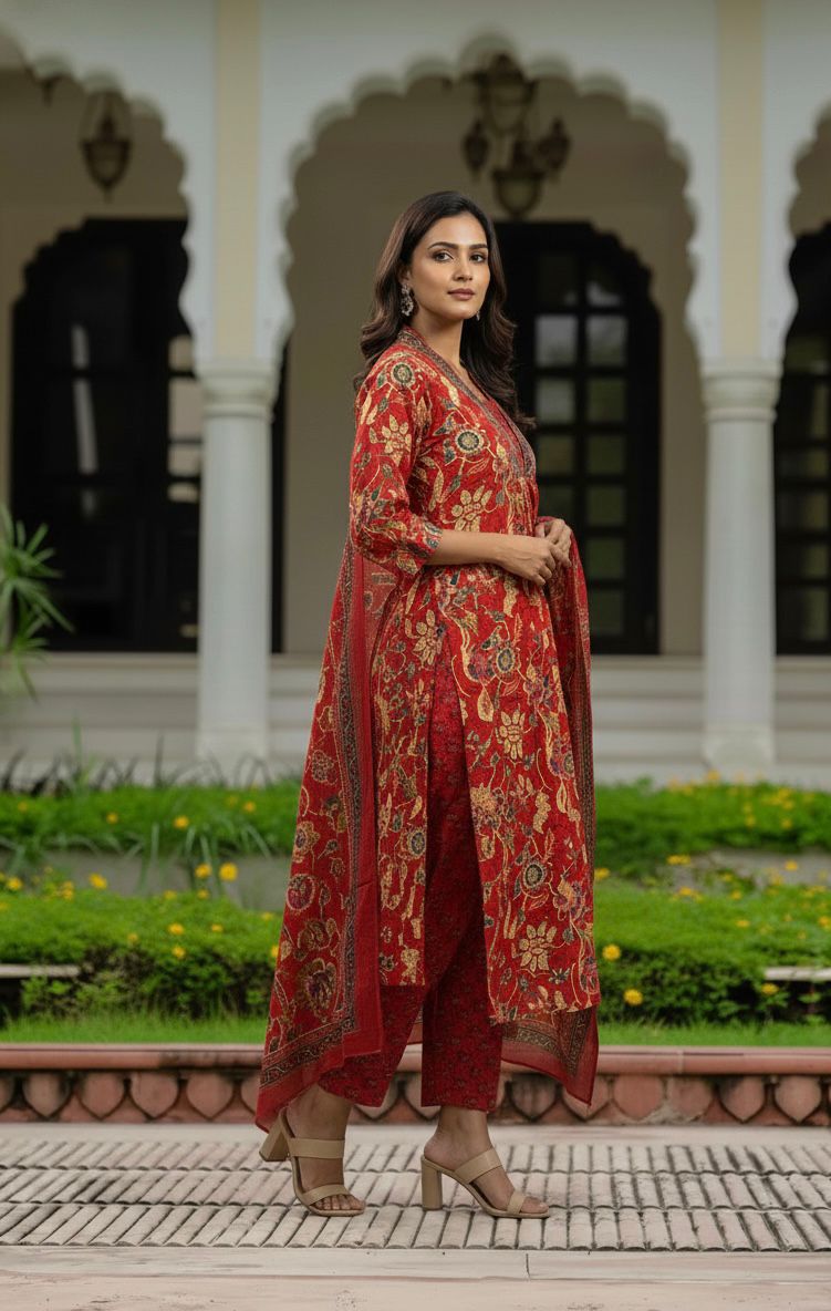 beautiful straight alia cut set with beautiful print - Image 2